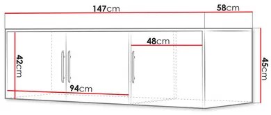 Ruhásszekrény Lenona D3 (szonoma tölgy) (tükörrel). 1105768