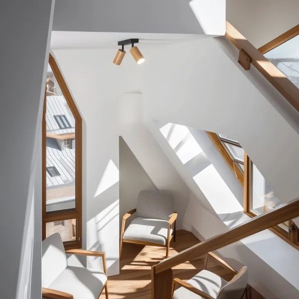 Brilagi - Spotlámpa SELE 2xGU10/30W/230V fekete/tölgy dekor