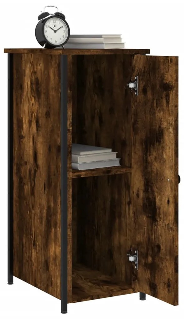 2 db füstös tölgy színű szerelt fa éjjeliszekrény 32x42x80 cm