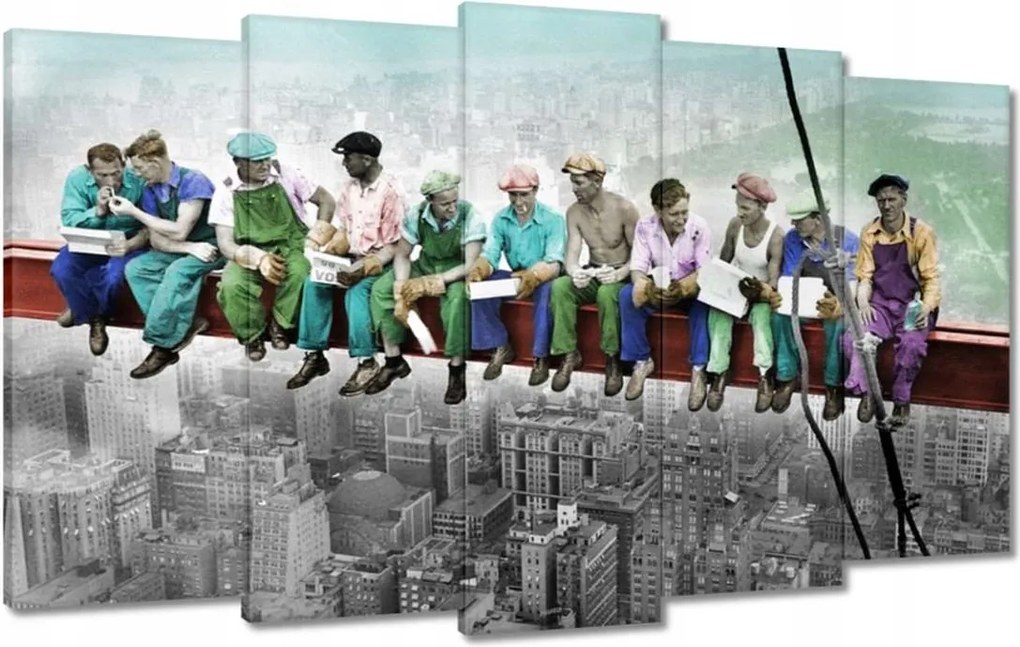 Vászonkép 100x60 Munkások a gerendán Színes