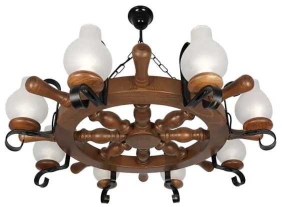 Brilagi - Csillár láncon TIMONA 8xE14/40W/230V bükkfa/dió