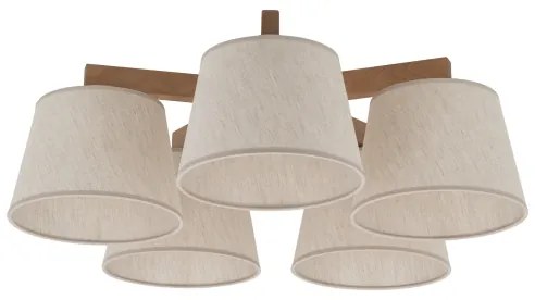 Brilagi - Felületre szerelhető csillár LATTE SABIA 5xE27/15W/230V fenyő/krémszínű