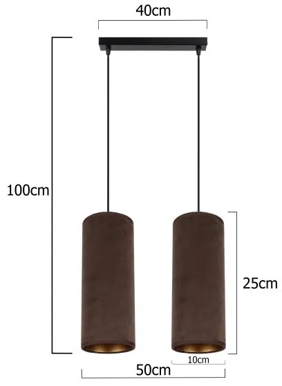 AVALO függeszték 2xE27/60W/230V barna/réz