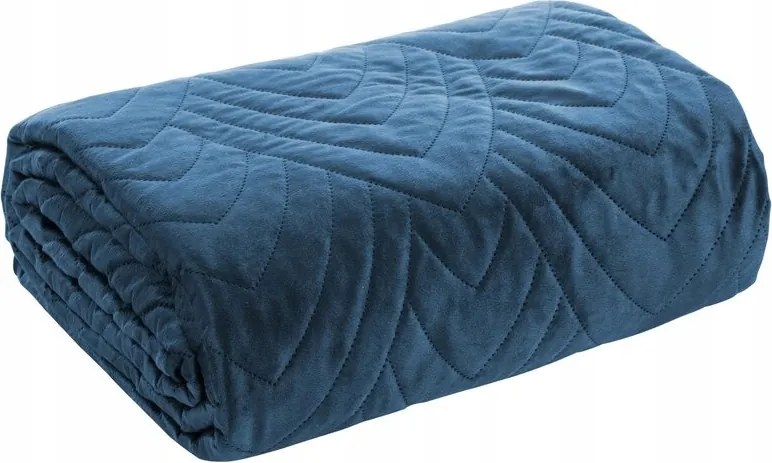 Ágytakaró 220x240 Luiz sötétkék geometrikus velúr