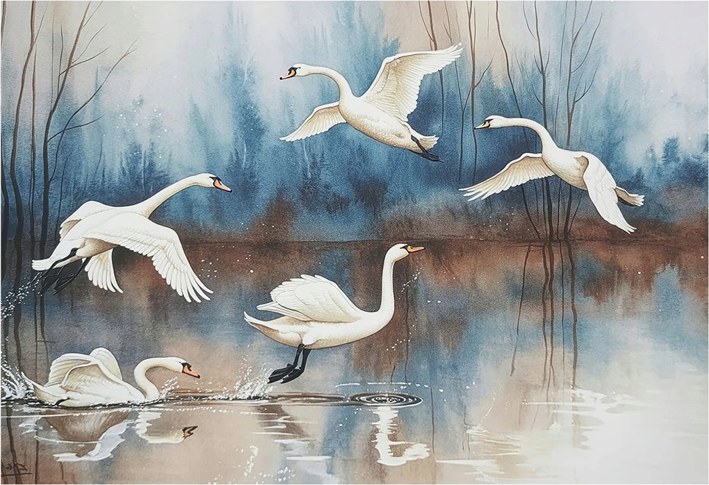 Dekoratív fotótapéta falra Könnyű összeszerelés Madarak repülés közben 152x104 Ragasztó