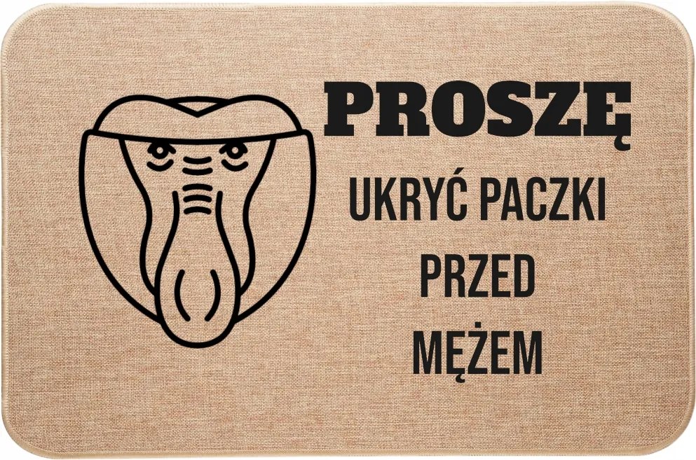Lábtörlő Bemeneti Lenvászon vicces nyomtatás Kérjük Rejtse el a csomagokat a férje elől