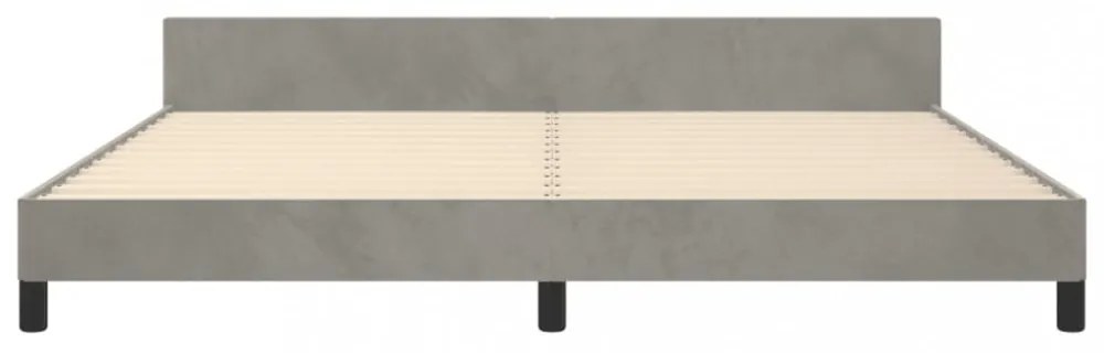 világosszürke bársony ágykeret matrac nélkül 200 x 200 cm