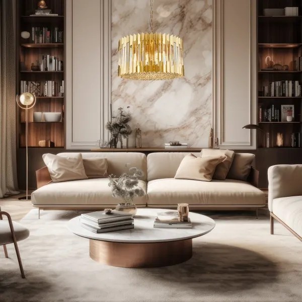 Csillár láncon RITZ 12xE14/40W/230V átm. 54 cm arany