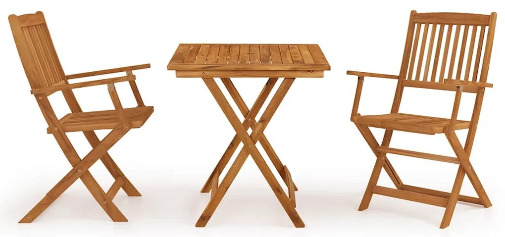 vidaXL 3 részes összecsukható tömör akácfa kerti étkezőszett