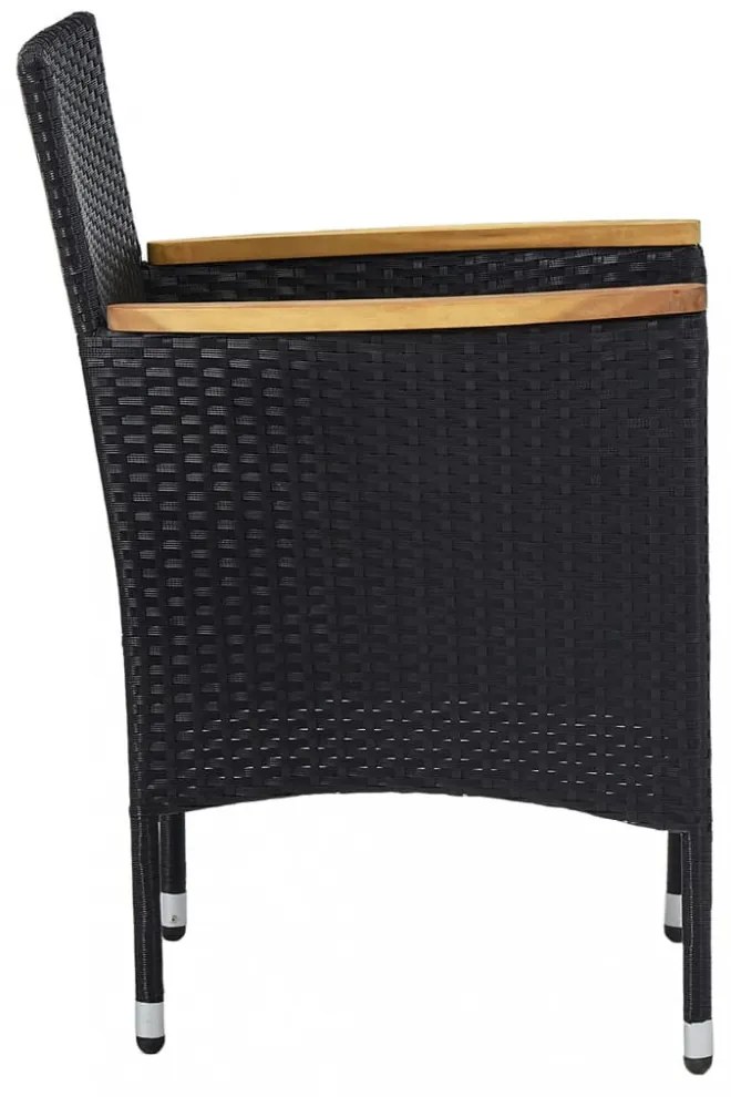 2 db fekete kerti polyrattan étkezőszék