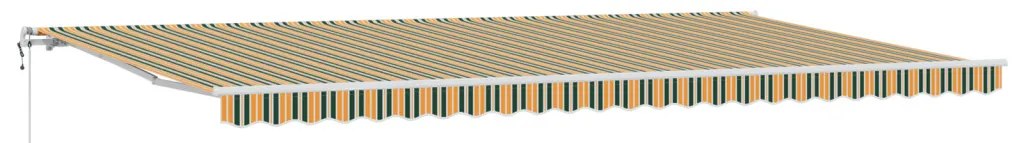 Automatikus Behúzható Napellenző Zöld és Sárga 600x350 cm