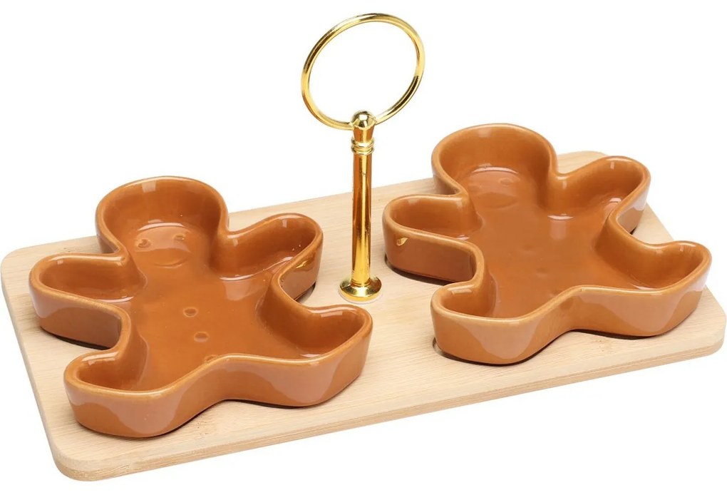 Mézeskalács tálalóedény 2 db-os szett tálcával