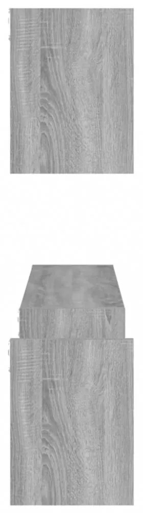 2 db szürke sonoma színű szerelt fa fali polc 100 x 15 x 20 cm