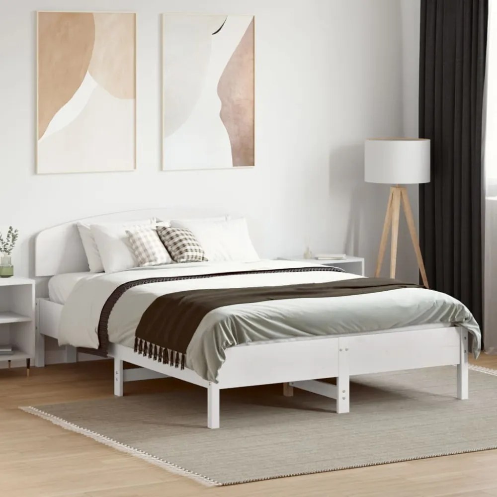 fehér tömör fenyőfa fejtámla 120 cm