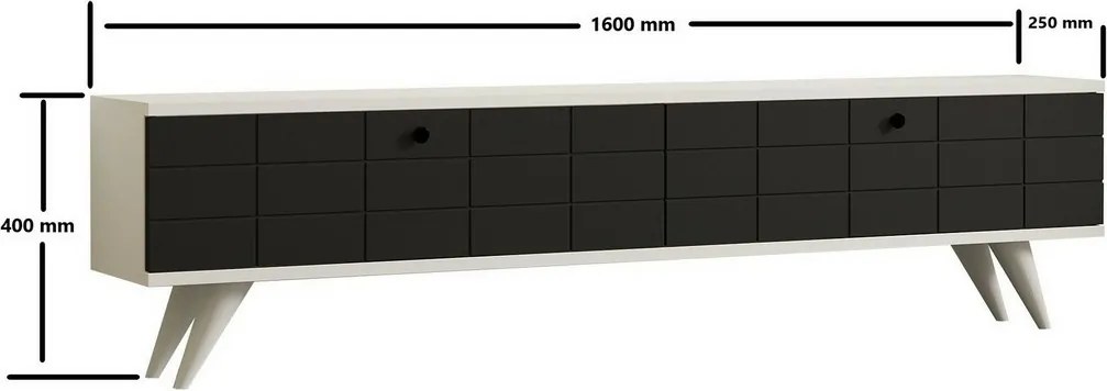 Alberi White and Anthracite TV-asztal