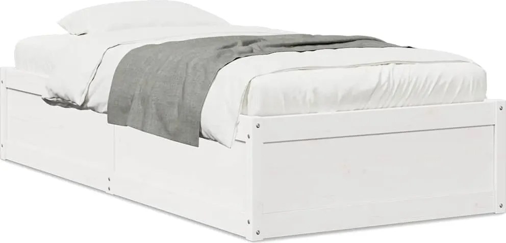 vidaXL fehér tömör fenyőfa ágykeret matrac nélkül 90 x 190 cm