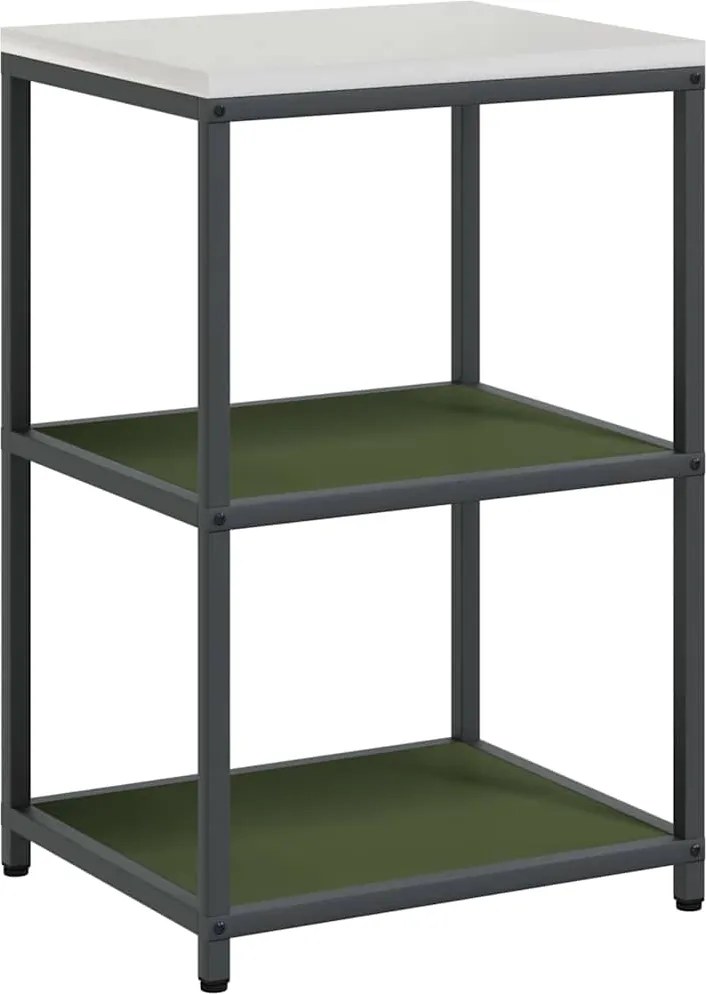 vidaXL Konyhai Tárolás polcokkal Olajzöld 60 x 50 x 92 cm Acél