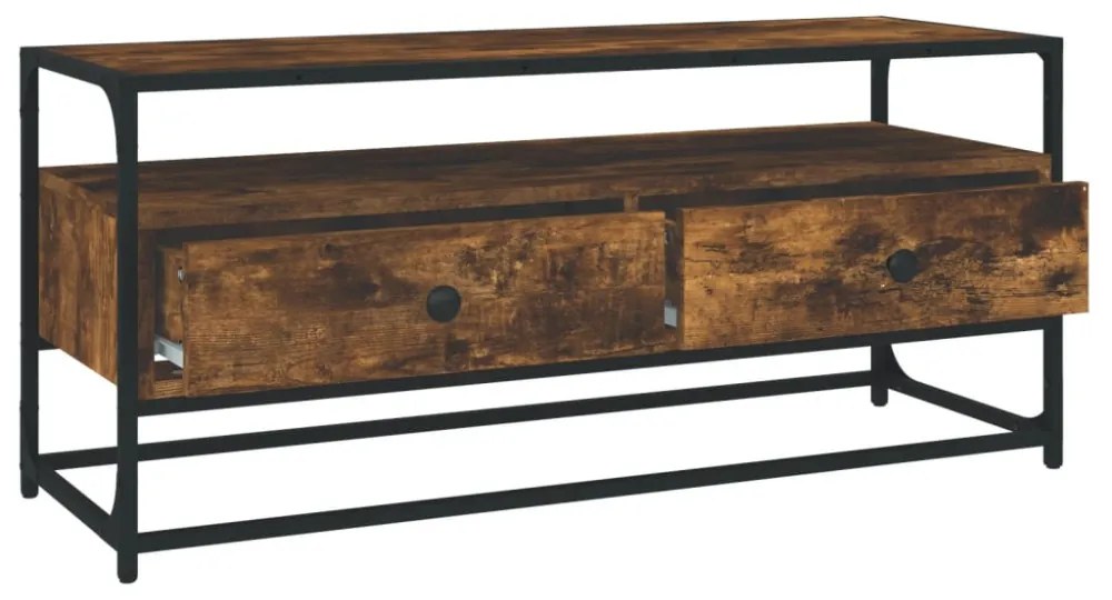 füstös tölgy színű szerelt fa TV-szekrény 100 x 35 x 45 cm