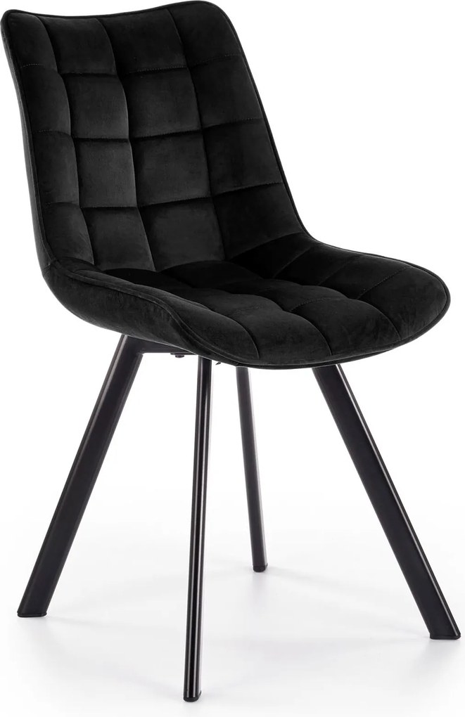 Kárpitozott szék velvet fekete steppelt étkező konyha nappali K332