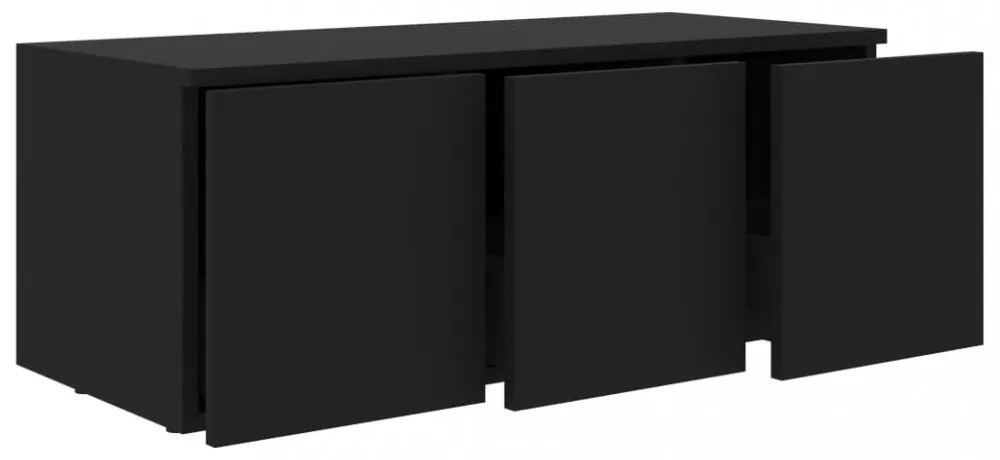 fekete szerelt fa TV-szekrény 80 x 34 x 30 cm