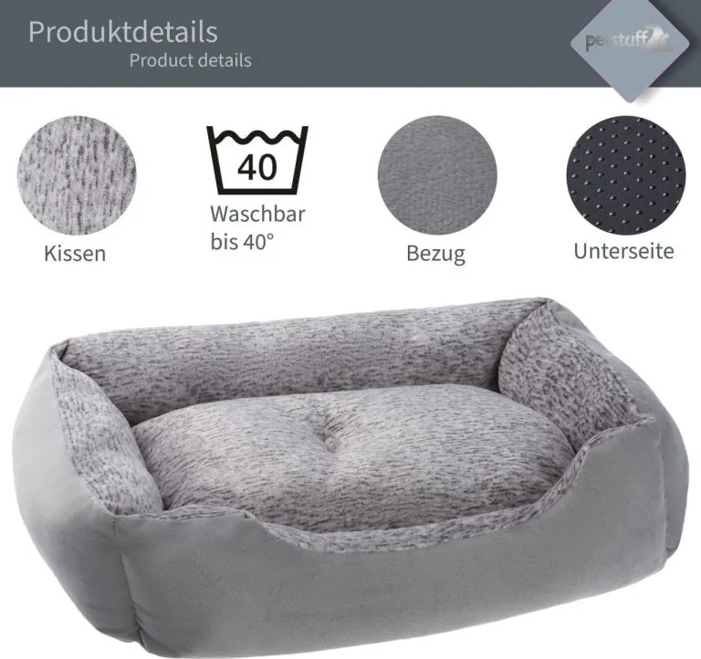PESTUFF Kutyafekhely  S 50 x 40 x 17 cm szürke