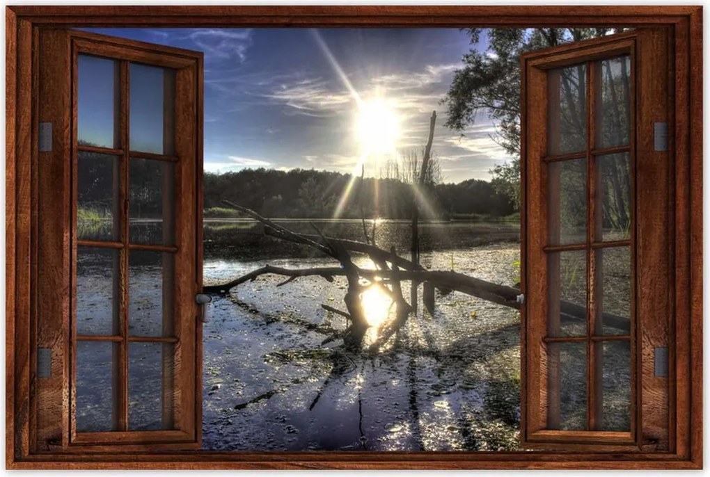 Poszterek 90x60 Naplemente a tóparton