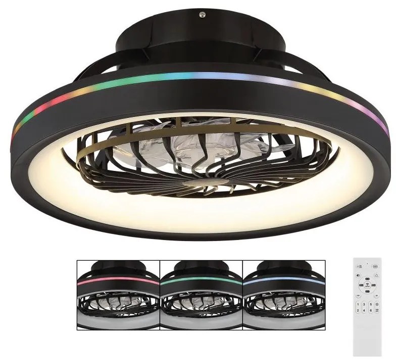 Globo 03665 - LED RGB Dimmelhető mennyezeti ventilátor DEANNE LED/40W/230V + távirányító