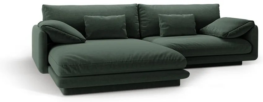 Sötétzöld sarokkanapé (bal oldali) Torino – Micadoni Home