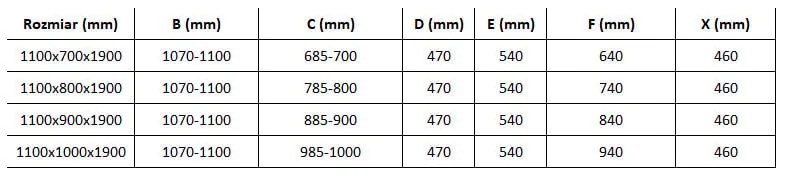 Mexen APIA zuhanykabin 110x70, átlátszó üveg / fekete profil, 840-110-070-70-00