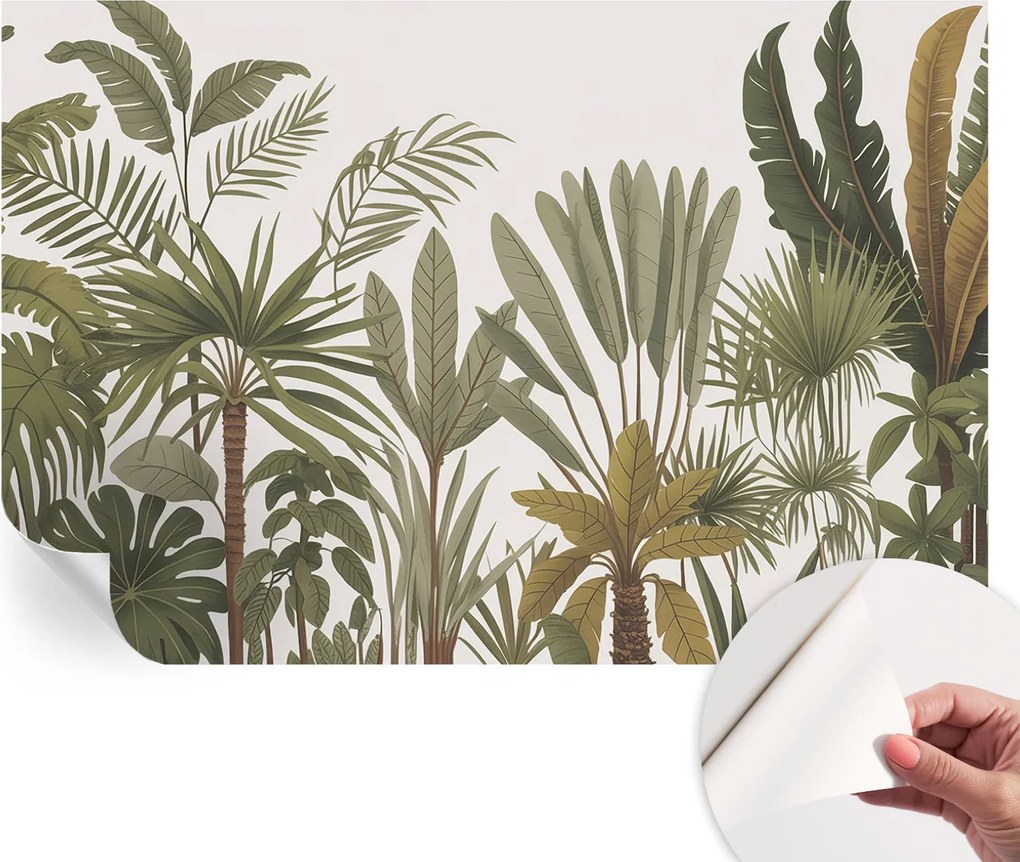 Öntapadós tapéta Fali furnér 3D hatás Egzotikus levelek 104x70 cm