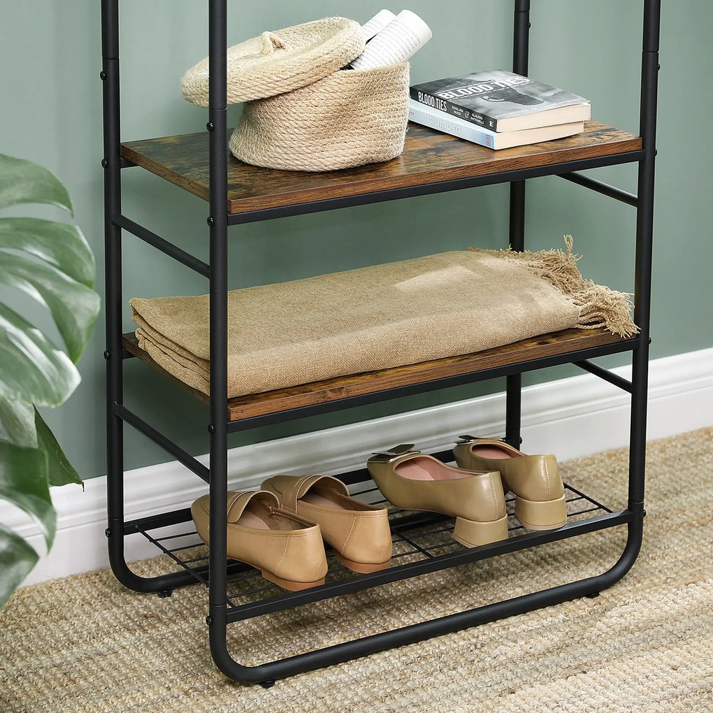 Előszobafal TAYLOR cipőtartóval 181x58 cm, rusztikus barna