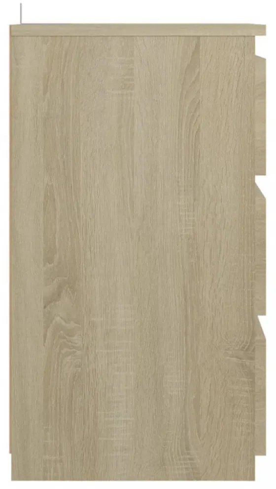 2 db sonoma tölgy színű szerelt fa éjjeliszekrény 40x35x62,5 cm