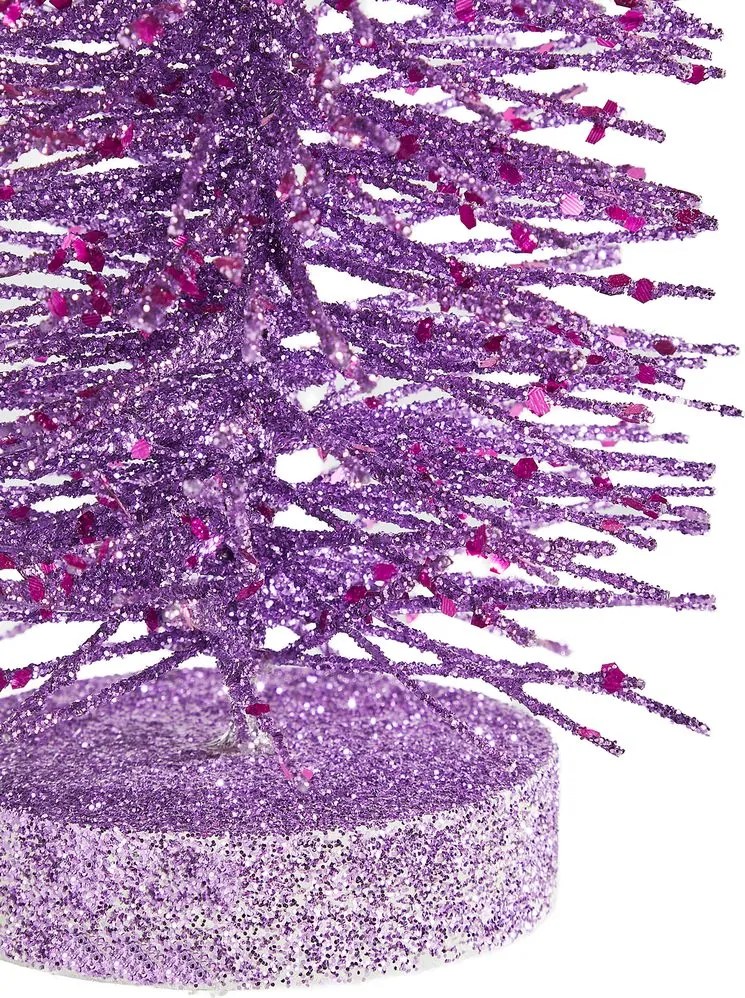 X-MAS csillógó fenyő 28cm , lila