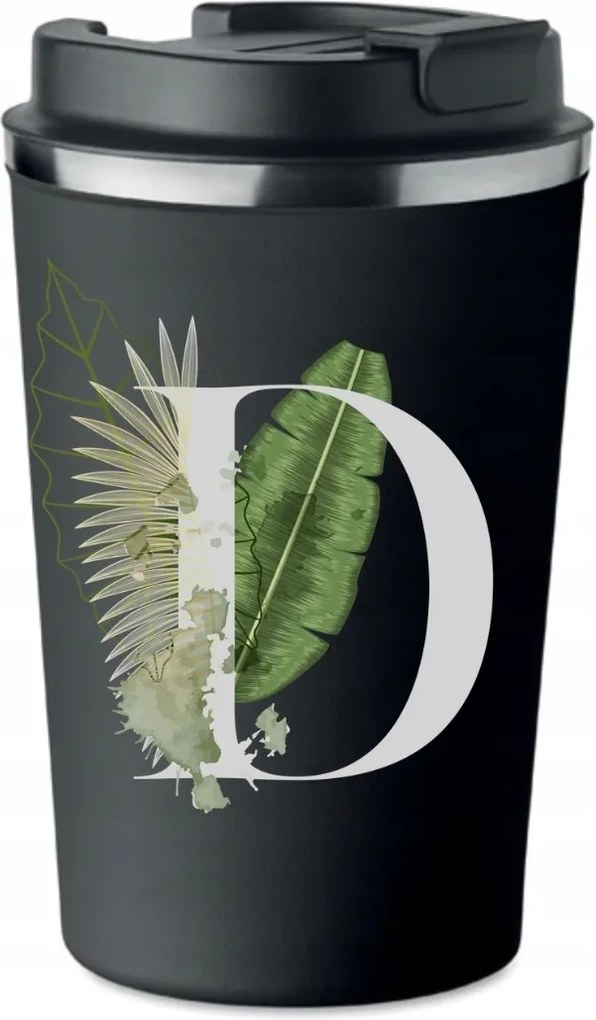 Prémium termo bögre fekete D betűvel Darek Daria Dorottya KT_212_cz