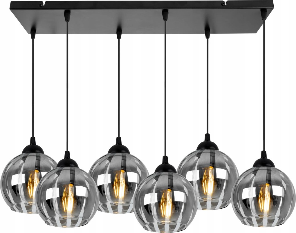 Art-Deco függőlámpa sötétített lámpabúrával, hatalmas asztal fölé Eliza E27