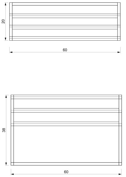 Fali törölközőtartó 37x60 cm fehér