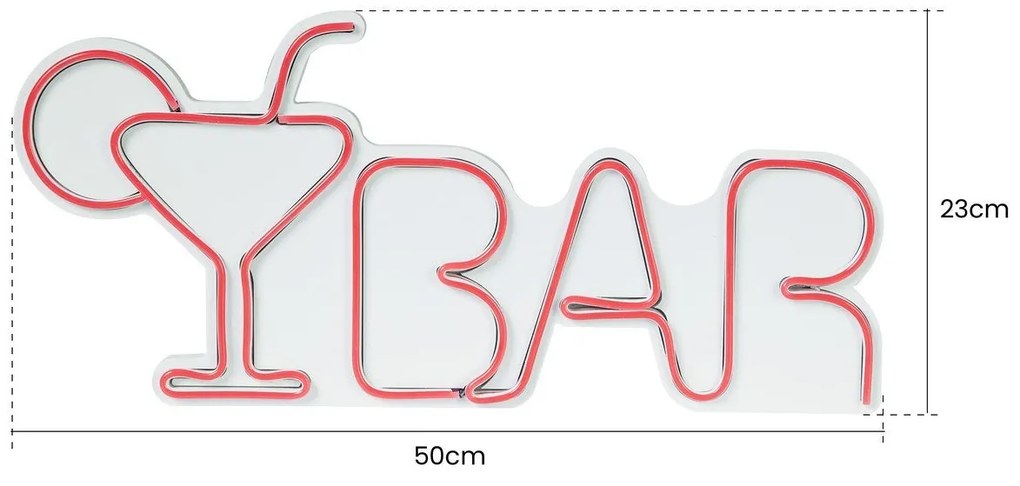 Műanyag LED-es fali dekoráció, Bar - Multicolor