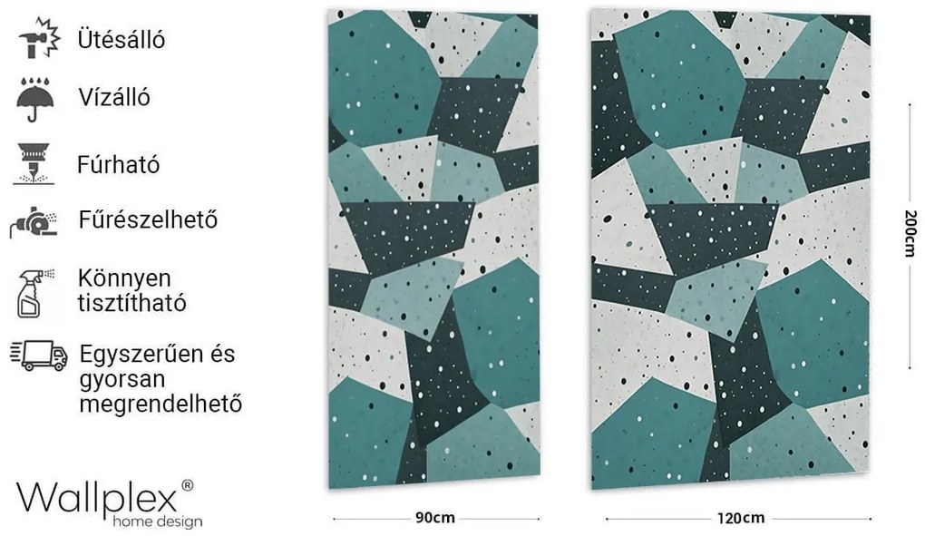 Wallplex fürdőszobai falburkoló panel Abstract geometric (Méret: 1db 90x200cm)