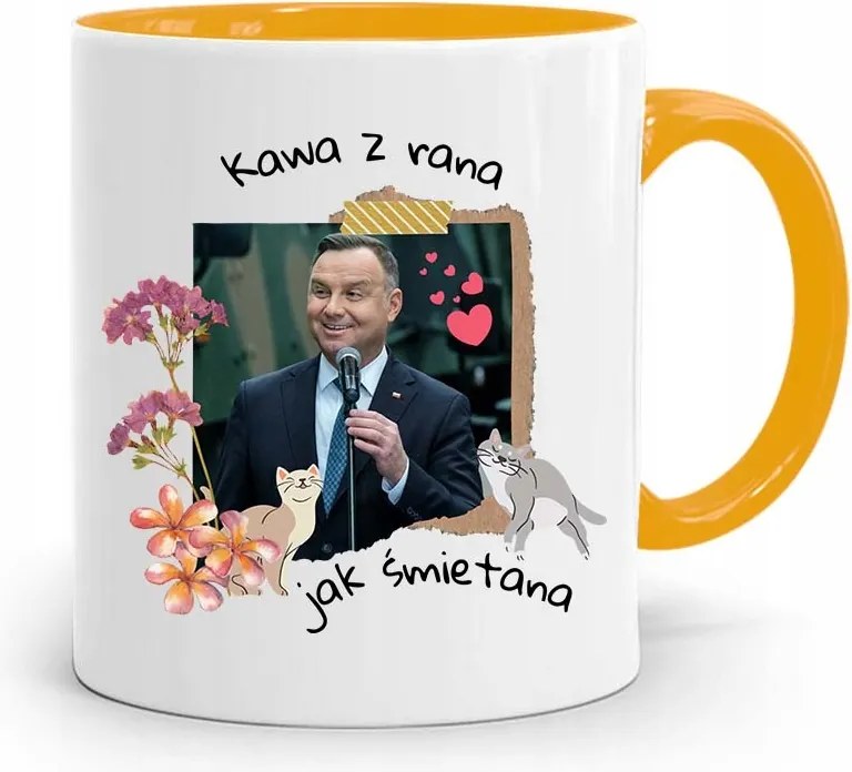 Sárga Bögre Elnök András Duda Kávé Reggel