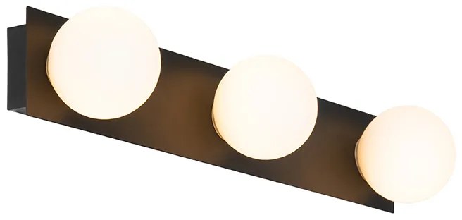 Modern fali lámpa fekete 48 cm IP44 3-lámpás - Cederic