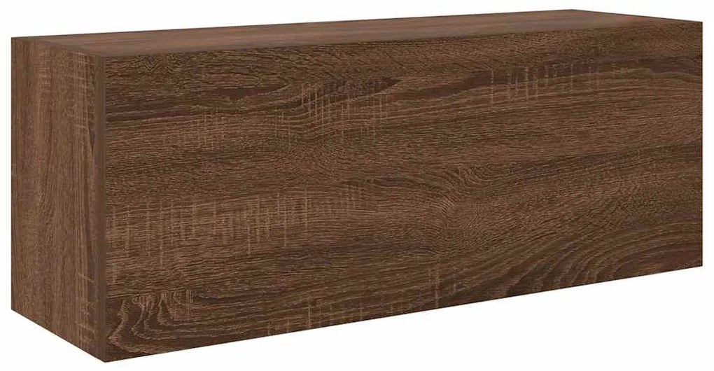 barna tölgyszínű szerelt fa fali fürdőszobaszekrény 80x25x30 cm