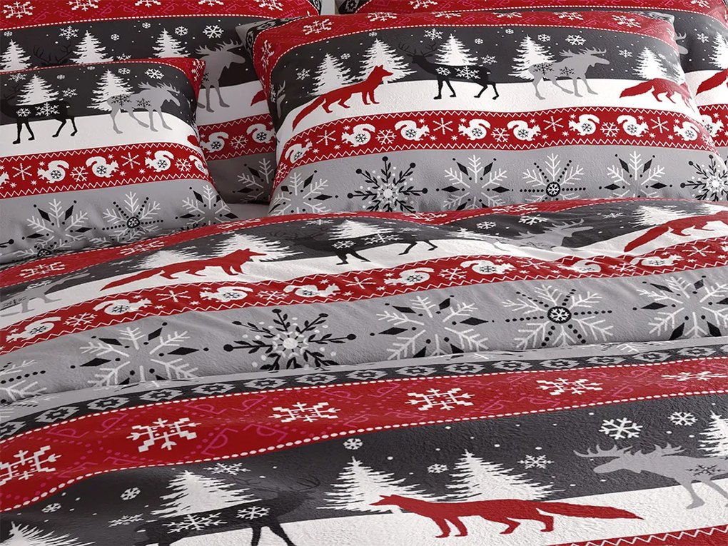 SNOWY FOREST szürke mikroplüss ágyneműhuzat Ágyneműhuzat mérete: 70 x 90 cm | 140 x 220 cm