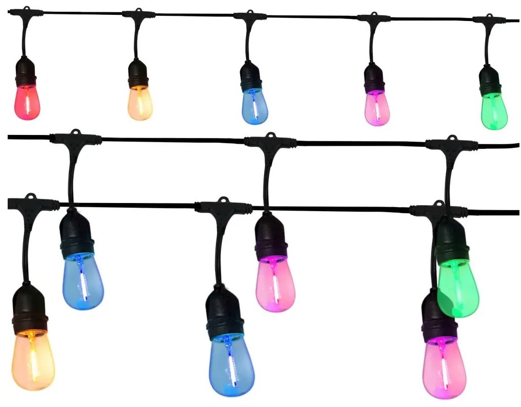 LED Kültéri dekoratív lánc PARTY NEON 7,6 m 10xE27/0,6W/36V IP44