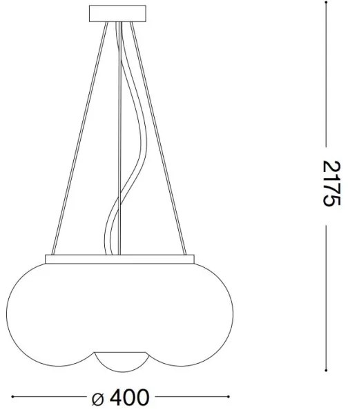 Ideal Lux - LED Csillár zsinóron ARIZONA 3xGX53/9W/230V átm. 40 cm fehér