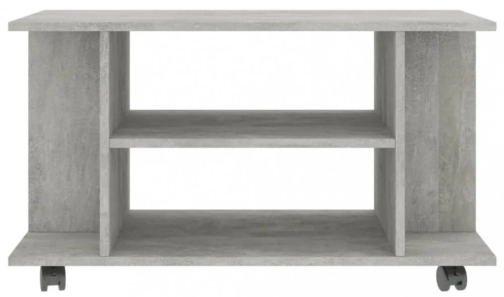 betonszürke szerelt fa TV-szekrény görgőkkel 80 x 40 x 45 cm