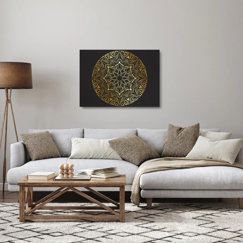 Az arany absztrakció képe (üvegen) (70x50 cm)