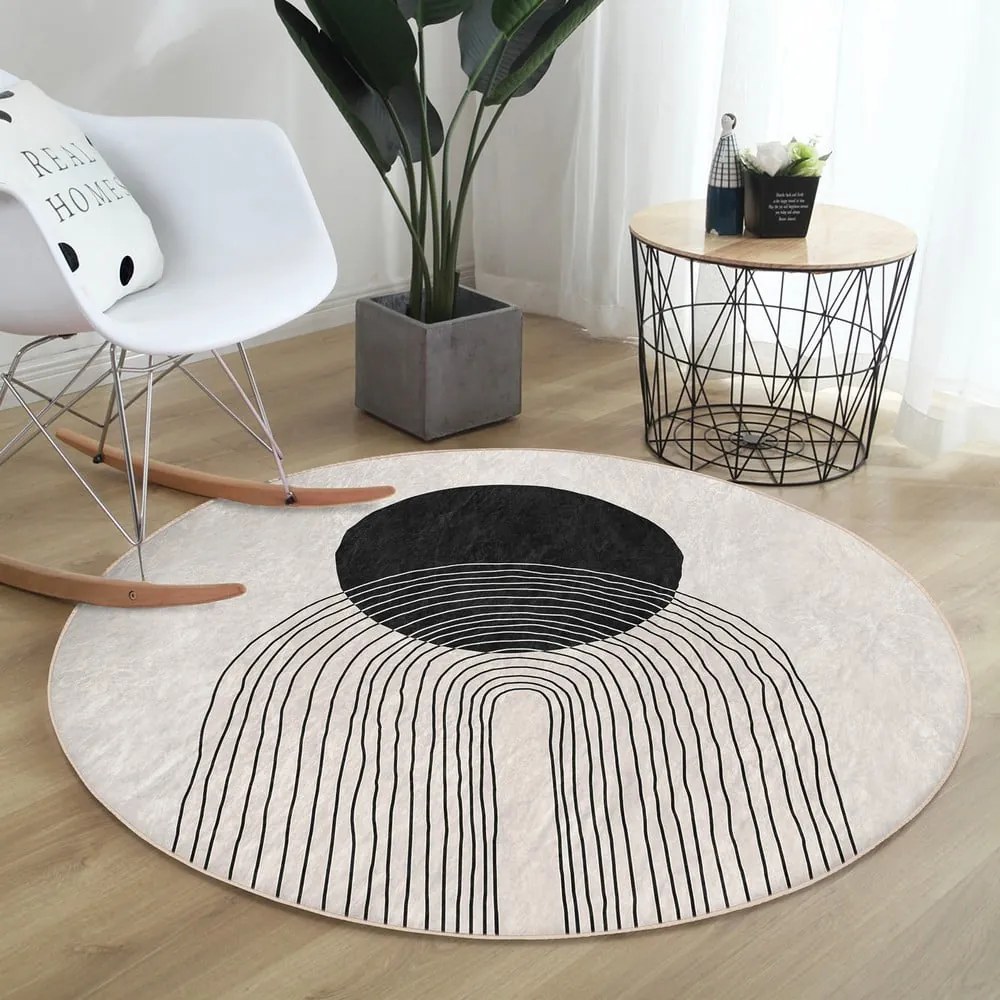 Krémszínű mosható kerek szőnyeg ø 80 cm Comfort – Mila Home
