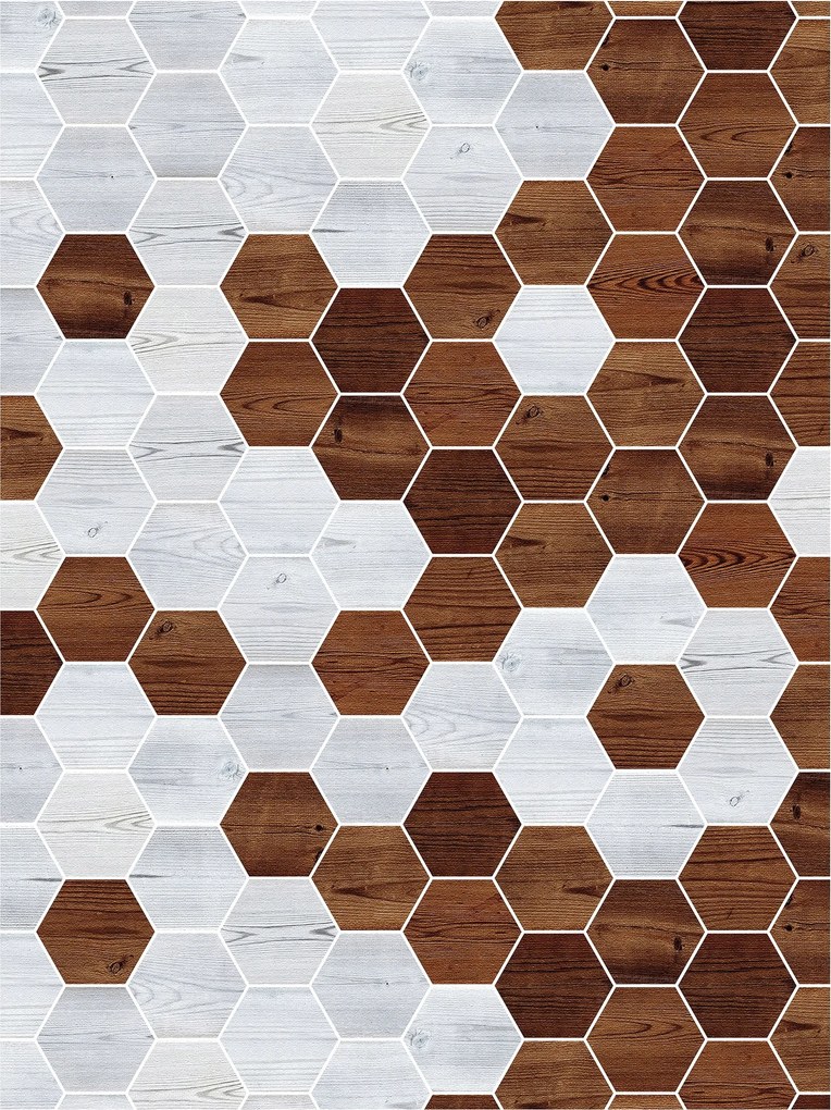 Fotótapéta Színátmenetes Hatszögletű Fa Modern stílus 184x254 +ragasztó