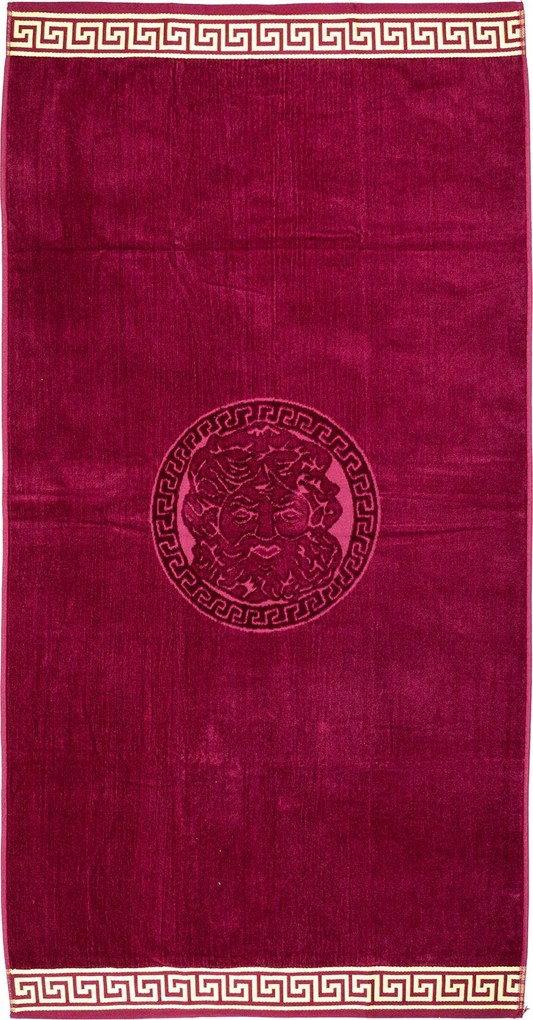 POSEIDON Strandtörölköző bordó 165x90cm