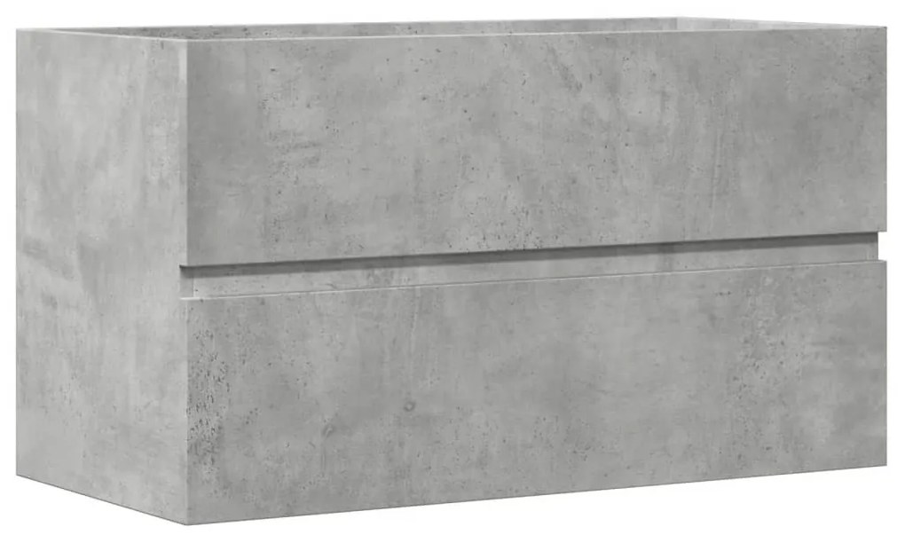 betonszürke szerelt fa függő fürdőszobaszekrény 80x38,5x45 cm